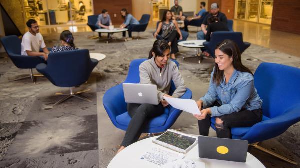 students in the ASU library